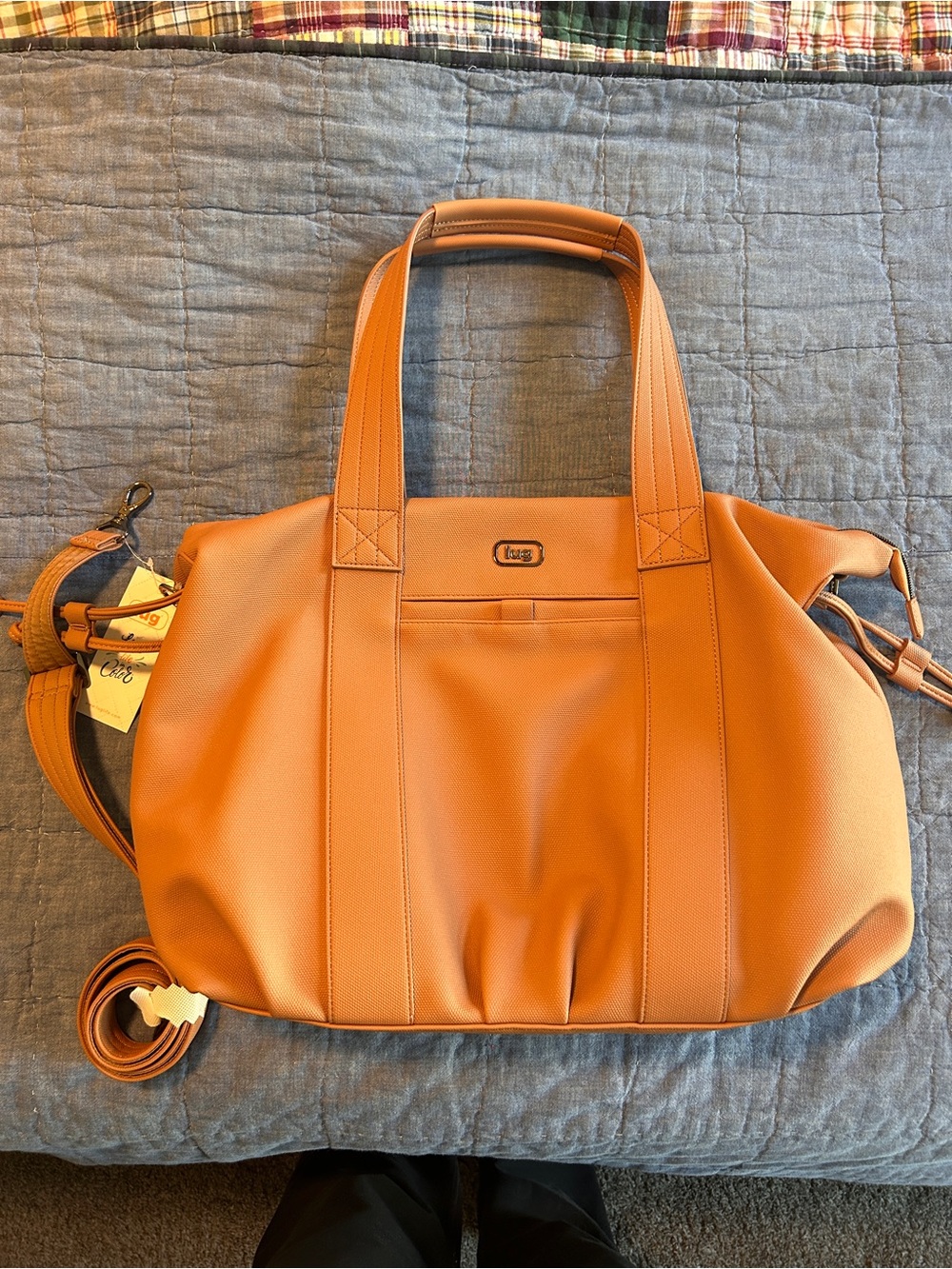 LUG Light Pink Leather-Look Tote Bag with Removable Strap Piper